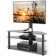 Glass Floor TV Stand with Swivel Mount for 32 to 70 inch Flat Screen TVS