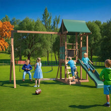 Load image into Gallery viewer, Swing Sets for Kids, Slide, Rock Wall & Soft Cushion Swings for Backyard