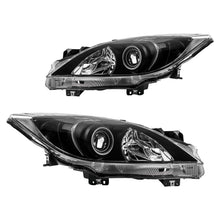 Load image into Gallery viewer, 2010-2013 Mazda 3 Chrome Headlights, Black Corner Crystal Clear Lens Assembly, Left & Right Side Pair, Direct OEM Fit