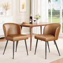 Load image into Gallery viewer, Curved Back Leather Dining Chairs