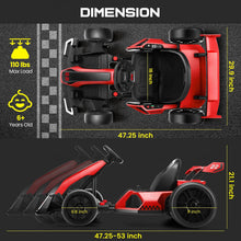 Load image into Gallery viewer, Electric Go Kart For Kids Up To 8.5 Mph With Adjustable Seat