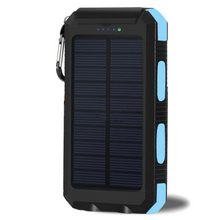 Load image into Gallery viewer, Ultra-Thin Outdoor Waterproof Solar Power Bank - 2 Led Light Flashlight with Compass