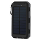 Ultra-Thin Outdoor Waterproof Solar Power Bank - 2 Led Light Flashlight with Compass