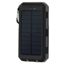 Load image into Gallery viewer, Ultra-Thin Outdoor Waterproof Solar Power Bank - 2 Led Light Flashlight with Compass