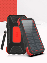 Load image into Gallery viewer, Ultra-Thin Outdoor Waterproof Solar Power Bank - 2 Led Light Flashlight with Compass