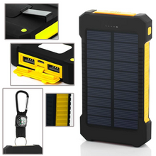 Load image into Gallery viewer, Ultra-Thin Outdoor Waterproof Solar Power Bank - 2 Led Light Flashlight with Compass