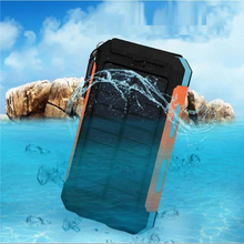 Load image into Gallery viewer, Ultra-Thin Outdoor Waterproof Solar Power Bank - 2 Led Light Flashlight with Compass