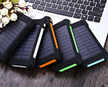 Load image into Gallery viewer, Ultra-Thin Outdoor Waterproof Solar Power Bank - 2 Led Light Flashlight with Compass