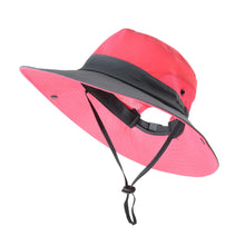 Load image into Gallery viewer, Women's UV Protection Ponytail Wide Brim Sun Shade Beach Hat