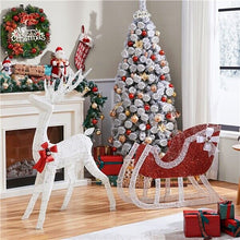 Load image into Gallery viewer, Life Size Outdoor Christmas Reindeer Sleigh Decoration