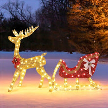 Load image into Gallery viewer, Life Size Outdoor Christmas Reindeer Sleigh Decoration
