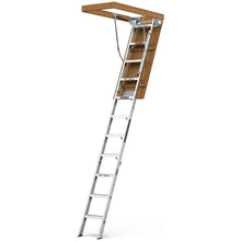 Load image into Gallery viewer, Collapsible Aluminum Folding Attic Access Ladder 54 Inch