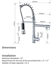 Load image into Gallery viewer, Single Handle Chrome Kitchen Faucet With Pull-Out Spray