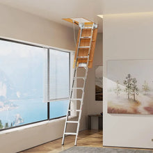 Load image into Gallery viewer, Collapsible Aluminum Folding Attic Access Ladder 54 Inch