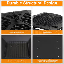 Load image into Gallery viewer, Wood Burning Fire Pit Backyard Fireplace W/Cover