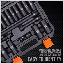 Load image into Gallery viewer, 19 Pcs 12 Drive Impact Socket Set