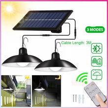 Load image into Gallery viewer, Solar Powered Double Head LED Pendant Light