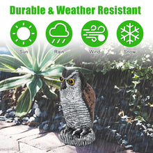 Load image into Gallery viewer, 2 Pack Owl Decoy Bird Repeller With Rotating Head