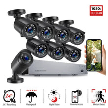 Load image into Gallery viewer, Outdoor CCTV Security Camera System Kit Night Vision