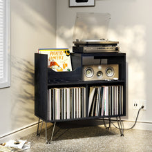 Load image into Gallery viewer, Vinyl Record Player Stand With Storage