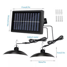 Load image into Gallery viewer, Solar Powered Double Head LED Pendant Light