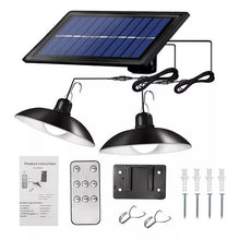 Load image into Gallery viewer, Solar Powered Double Head LED Pendant Light