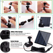 Load image into Gallery viewer, Solar Powered Water Fountain Pump