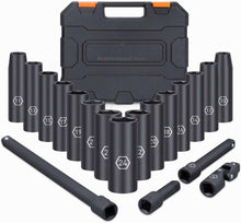 Load image into Gallery viewer, 19 Pcs 12 Drive Impact Socket Set