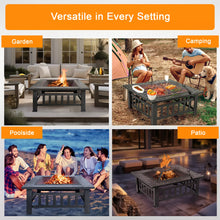 Load image into Gallery viewer, Wood Burning Fire Pit Backyard Fireplace W/Cover