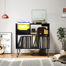 Load image into Gallery viewer, Vinyl Record Player Stand With Storage