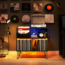 Load image into Gallery viewer, Vinyl Record Player Stand With Storage