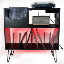 Load image into Gallery viewer, Vinyl Record Player Stand With Storage