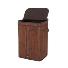 Load image into Gallery viewer, 72L Folding Bamboo Laundry Hamper with Lid and Removable Liner