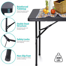 Load image into Gallery viewer, 4 FT Folding Table for Party Dining In/Outdoor