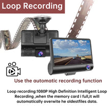 Load image into Gallery viewer, 4" Touch Screen Front and Rear Dash Cam