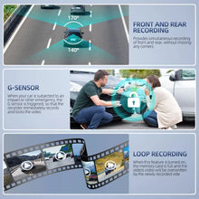 Load image into Gallery viewer, 4" Touch Screen Front and Rear Dash Cam