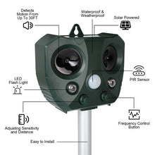 Load image into Gallery viewer, Ultrasonic Bird + Pest Repeller Solar Powered - Long Range
