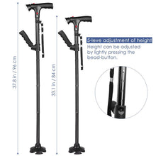 Load image into Gallery viewer, Multi-Functional Foldable LED Walking Cane