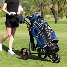 Load image into Gallery viewer, Heavy Duty Push / Pull Rolling Golf Bag Walking Caddy Cart