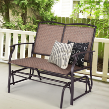 Load image into Gallery viewer, Modern Outdoor Metal Fron Porch Garden Patio Loveseat Glider Bench