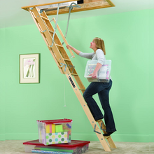 Load image into Gallery viewer, Compact Folding Pull Down Attic Loft Stairs Ladder