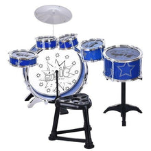 Load image into Gallery viewer, Premium Kids Children's Drum Set Kit Jazz Cymbal Chair Kick Pedal