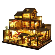 Load image into Gallery viewer, Large Realistic Wooden Doll House With LED Lights