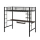 Large Twin Adult Metal Loft Bed Frame With Storage And Desk