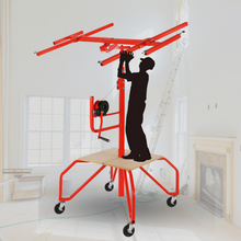 Load image into Gallery viewer, Portable Four Wheel Drywall Sheetrock Ceiling Panel Hoist Lift
