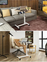Load image into Gallery viewer, Premium Adjustable Over Bed Table Rolling Height Angle Stand