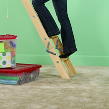 Load image into Gallery viewer, Compact Folding Pull Down Attic Loft Stairs Ladder
