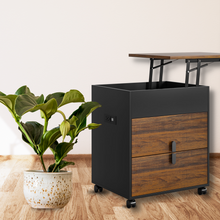 Load image into Gallery viewer, Modern Solid Wood Bedside Nightstand Swivel Laptop Work Table