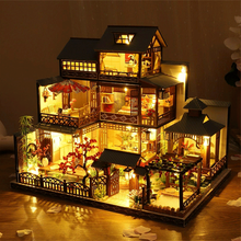 Load image into Gallery viewer, Large Realistic Wooden Doll House With LED Lights