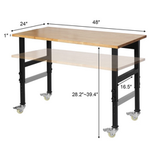 Load image into Gallery viewer, Portable Adjustable Woodworking Garage Mobile Workbench Table